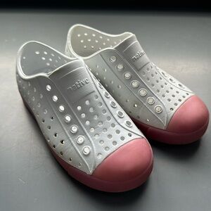 Native Shoes Kids Size C10 Pink White Glow Jefferson Slip On Shoes Sneakers